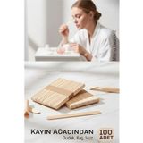 MiraLive Ahşap Yüz ve Kaş Ağda Spatulası 100 Adet - Ultra Pürüzsüz Profesyonel Makyaj ve Maske Çubuğu 719424 - Renkli - standart