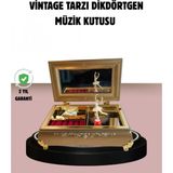 MiraLive Balerinli Müzikli Takı Kutusu Piyano Tasarım Kız Çocuk Hediyelik - Renkli - standart