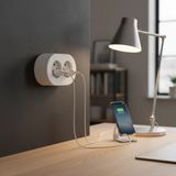 MiraLive Beyaz Ikili Sıva Üstü Dekoratif Topraklı Elektrik Prizi - 1 Adet