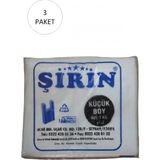 MiraLive Beyaz Kalın Atlet Poşet Küçük Boy 25X45 cm 1 kg 3 Paket (Takriben 330 Adet) - 25 x 45 cm