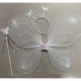MiraLive Beyaz Renk Kelebek Kanadı Tacı ve Sopası 50X37 cm (K95) - 50 x 37 cm