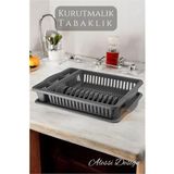 MiraLive Bulaşık Durulama Sepeti Tabaklık Bulaşık Kurutmalık Gri Alessi 715437 - Renkli