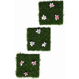 MiraLive Çiçek Desenli Yapay Çim Gider Kapağı - 96X5 cm - Doğal Görünüm - Renkli - standart