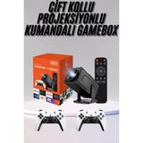 MiraLive Çift Kollu Game Box Projeksiyon Cihazı Kumandalı Android Tv Dahili Hoparlör - Renkli