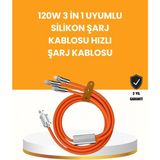 MiraLive Çoklu Cihaz Dostu 120 W Hızlı Şarj Kablosu – Tek Kablo Ile Her Cihaz Elinizin Altında