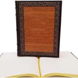MiraLive Dekoratif Hediyelik Ahşap Deri Defter - Renkli