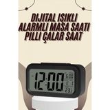MiraLive Dijital Masa Saati Termometreli Takvim Çalar Saat LED Ekran Pilli - Renkli - standart