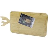 MiraLive Dikdörtgen Ahşap Bambu Kesim Panosu - Kesme Tahtası Geyik Boynuz Figür Saplı 22X36CM (K95) - Renkli