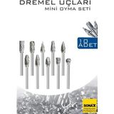 MiraLive Dremel Uyumlu Mini Oyma Gravür Uç Seti – 10'lu Tungsten Karbür, Ahşap/metal/plastik Için 722462 - Renkli - standart