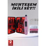 MiraLive Elektrikli Manikür Pedikür Seti Ikili Set 17 Parça Tırnak Bakımı Nasır Temizleme Tırnak Şekillendirme