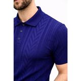 MiraLive Erkek Yazlık Triko Tişört Kısa Kol Polo Yaka Düğmeli T-Shirt - Lacivert