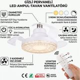 MiraLive Gizli Pervaneli LED Ampul-Tavan Vantilatörü HV501 - 1 - 10 W - Amber