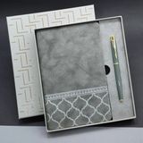 MiraLive Gri Renk Defter ve Metal Roller Kalem Seti - Renkli - standart
