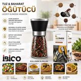 MiraLive Hand Grınder Küçük Cam Hazneli - Pls.kapaklı - Krom Belli Tuz - Baharat Öğütücü BX40 - Renkli - 0,5 ml