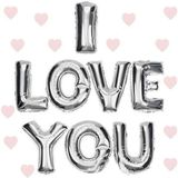 MiraLive I Love You Folyo Balon Gümüş Renk 35 cm (K95) - Renkli