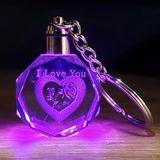 MiraLive I Love You Kalpli Renk Değiştiren Işıklı Anahtarlık - Renkli - 1