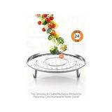 MiraLive Inox Çelik Ayaklı Buharlı Pişirme Aparatı - 24 cm Çok Amaçlı Tencere Içi Haşlama Standı - Renkli