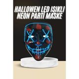 MiraLive Işıklı LED Maske Parti Eğlence Maskesi Hallowen Neon Maske - Renkli - standart