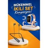 MiraLive Kablolu Bluetooth Kulaklık ve Kadınlara Özel Bileklik Hediyeli Yeni Nesil Akıllı Saat 3 Kordonl - Standart - 1 - Renkli