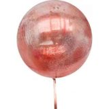 MiraLive Kırmızı Simli Yuvarlak Şeffaf Balon 24 Inç - Renkli - standart