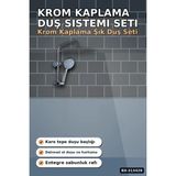 MiraLive Krom Kaplama 25 mm Duş Sistemi Seti - Ayarlanabilir Tepe ve El Duşu, Sabunluk Hediyeli BX-313429 - Renkli
