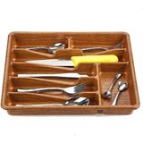 MiraLive Küçük - Ahşap Renk - 7 Bölmeli Çekmece Içi Kaşıklık 36X32CM (4887) - Renkli - 1