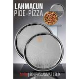 MiraLive Lahmacun Pizza Pide Pişirme Tepsisi 36 cm 2 Li Set 721315 - Renkli