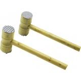 MiraLive Metal Çift Başlı Ahşap Saplı Tokmak - Et Dövecek Tokmak= 4.3 x 10CM Saplı=25.5cm (4887) - Renkli