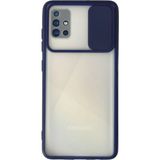MiraLive Mey Ithalat® Samsung Galaxy A71 Kılıf Palm Buzlu Kamera Sürgülü Silikon - Lacivert - Renkli