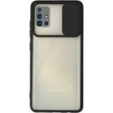 MiraLive Mey Ithalat® Samsung Galaxy A71 Kılıf Palm Buzlu Kamera Sürgülü Silikon - Siyah - Renkli