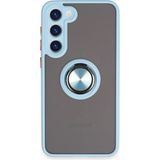 MiraLive Mey Ithalat® Samsung Galaxy S23 Plus Kılıf Montreal Yüzüklü Silikon Kapak - Buz Mavi - 1 - Renkli