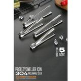 MiraLive Mini 12.5 cm Buz Maşası - Şeker Limon Maşası Kokteyl Servis Maşası 5 Li Paket 304 Paslanmaz Çelik 721753 - Renkli