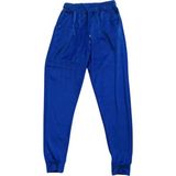 MiraLive Parlak Kadife Cepli Pantolon Eşofman Pijama Altı Unisex Lastikli Paça Mavi - Renkli - XL