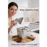 MiraLive Premium Inox Saklama Kabı - Hava Sızdırmaz Mutfak Düzenleyici 14X11 cm 304 Paslanmaz Çelik - Renkli