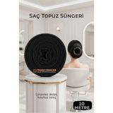 MiraLive Profesyonel 10 Metre Kesilebilir Saç Topuz Süngeri - Kuaför Tipi Esnek Form Verici Siyah - Renkli - standart
