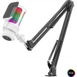 MiraLive Profesyonel Ayarlanabilir Masa Kolu Askılı Gaming Rgb Mikrofon 192 Khz / 24BIT Type-C - Beyaz M835W