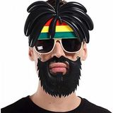 MiraLive Rasta Peruklu Rasta Sakallı Bob Marley Bıyıklı Parti Gözlüğü 27X18 cm (K95) - 27 x 18 cm