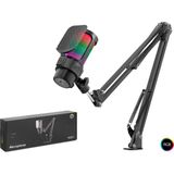 MiraLive Rgb Mikrofon Seti Boom Mikrofon Kolu Type-C 192KHZ 24BIT Siyah M835B - Renkli