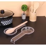 MiraLive Şeffaf Plastik Boncuklu Kelepçe Kaşık Çırpıcı Altlığı 28 cm - Renkli