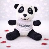 MiraLive Seni Seviyorum Tişörtlü Sevimli Peluş Panda - Renkli - standart