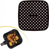 MiraLive Siyah Isıya Dayanıklı Yıkanılabilir Silikon Fırın ve Airfryer Kare Model Pişirme Matı 21,5 cm (4887)