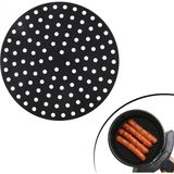 MiraLive Siyah Isıya Dayanıklı Yıkanılabilir Silikon Fırın ve Airfryer Yuvarlak Model Pişirme Matı 20 cm (4887)