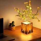 MiraLive Siyah Saksılı LED Yapay Çiçek - Renkli - standart