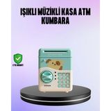 MiraLive Su Yeşili Elektronik Şifreli Atm Tasarımlı Para Biriktirme Kumbarası - Renkli - standart