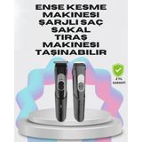 MiraLive Taşınabilir Şarjlı Saç Sakal Tıraş Makinesi – 3 Taraklı, Sessiz ve Ergonomik - 1