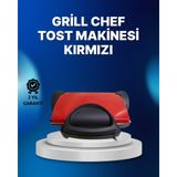 MiraLive Tost Makinesi Kırmızı Döküm Plaka 6+ Dilim Çok Kapasiteli Izgara