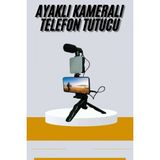 MiraLive Tripod Telefon Tutucu Kumandalı Mikrofon LED Işık Vlog Video Kayıt - Renkli - standart