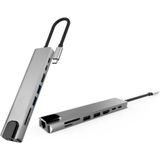 MiraLive Type C Hub Çoklayıcı 8 Port USB HDMI RJ45 Kart Okuyucu - 1 - Renkli