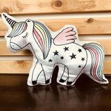 MiraLive Unicorn Tasarımlı Yumuşak Peluş Yastık - Renkli - standart