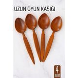 MiraLive Uzun Oyun Kaşığı Halk Oyunu Kaşığı - Kına Kaşığı Uzun Saplı Zeybek Oyun Kaşığı 4 Adet - Renkli